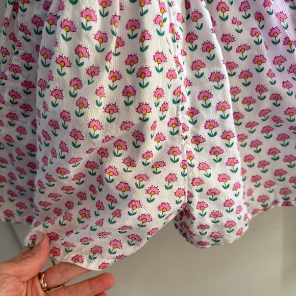 Boden British Style Pink Floral Romper - Sleeveless, Smock Waist, 9-10, MSRP $68 - Picture 7 of 12